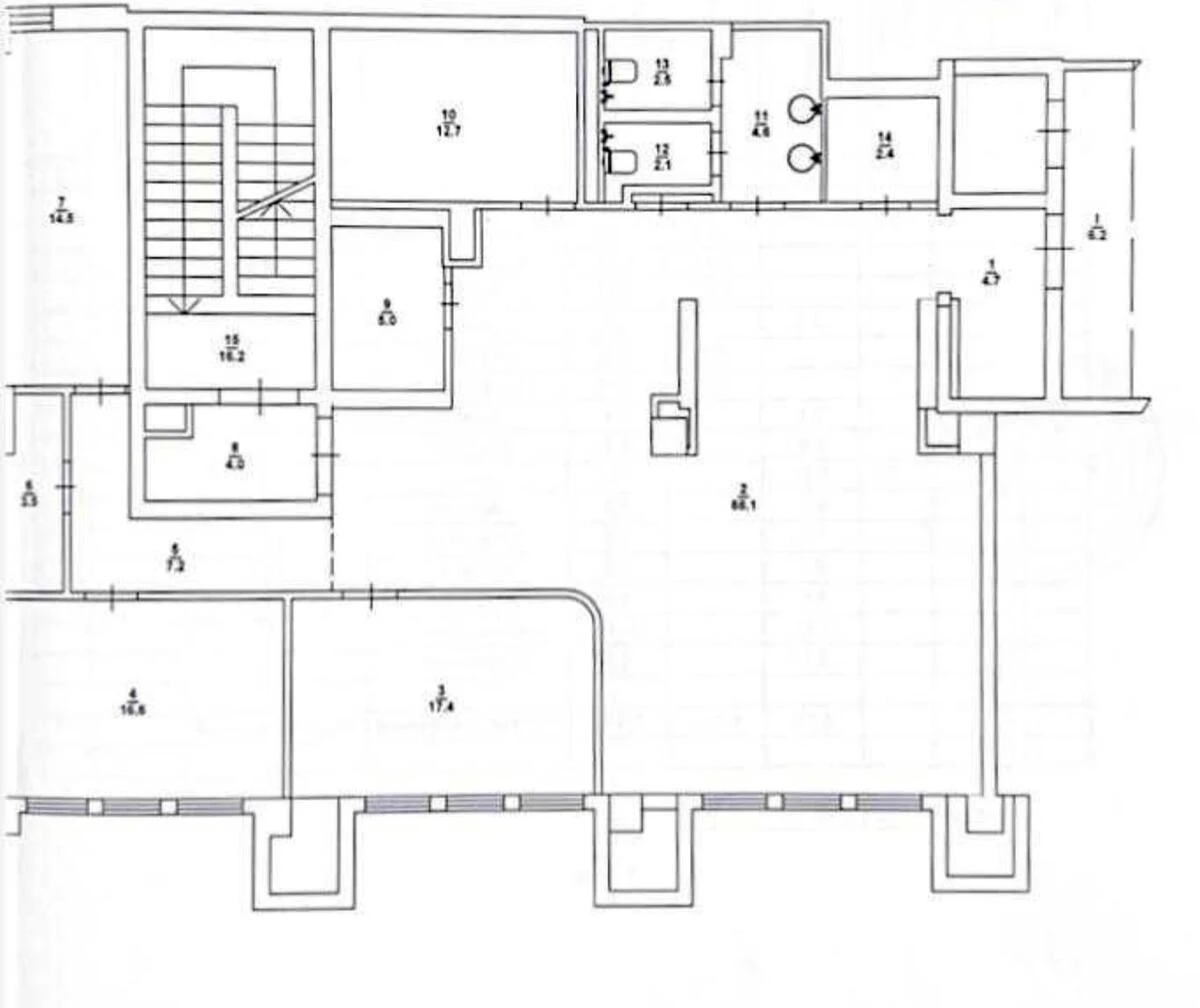 Office vul. Bul'varno-Kudrjavs'ka 17, 208m26686711