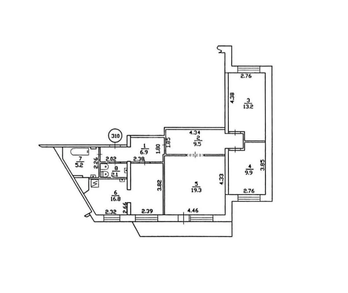 3k apartment vul. Levka Lukyanenka 13А6954216