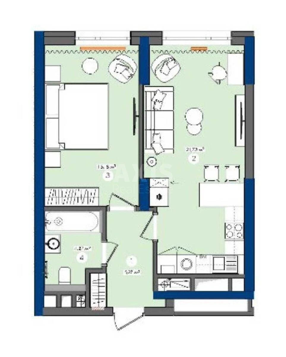 1k apartment vul. Zabolotnogo Akademika 1662911