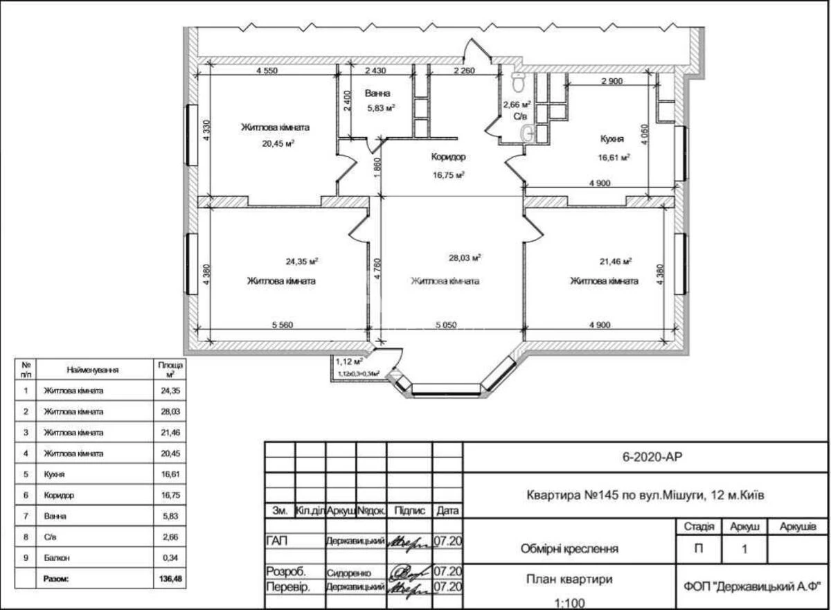 Office vul. Myshugy Oleksandra 12А, 136m25481510