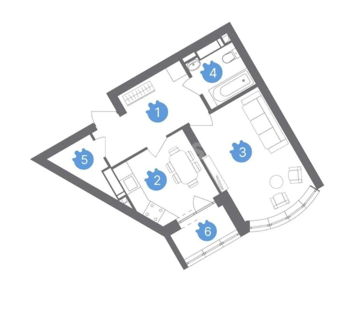 1k apartment vul. Novopol'ova 27179721