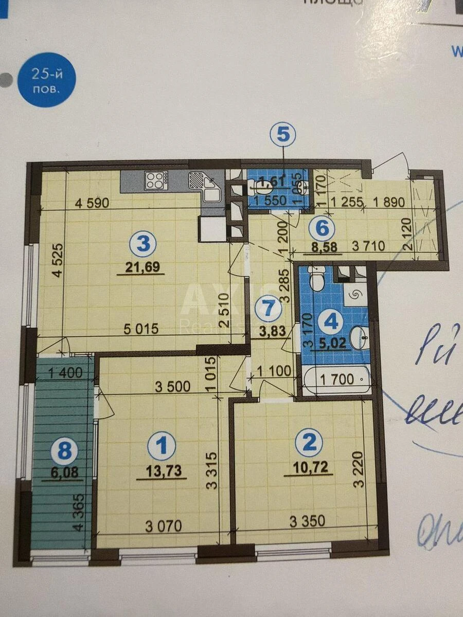 2k apartment vul. Oleksandra Olesja 8/176975115
