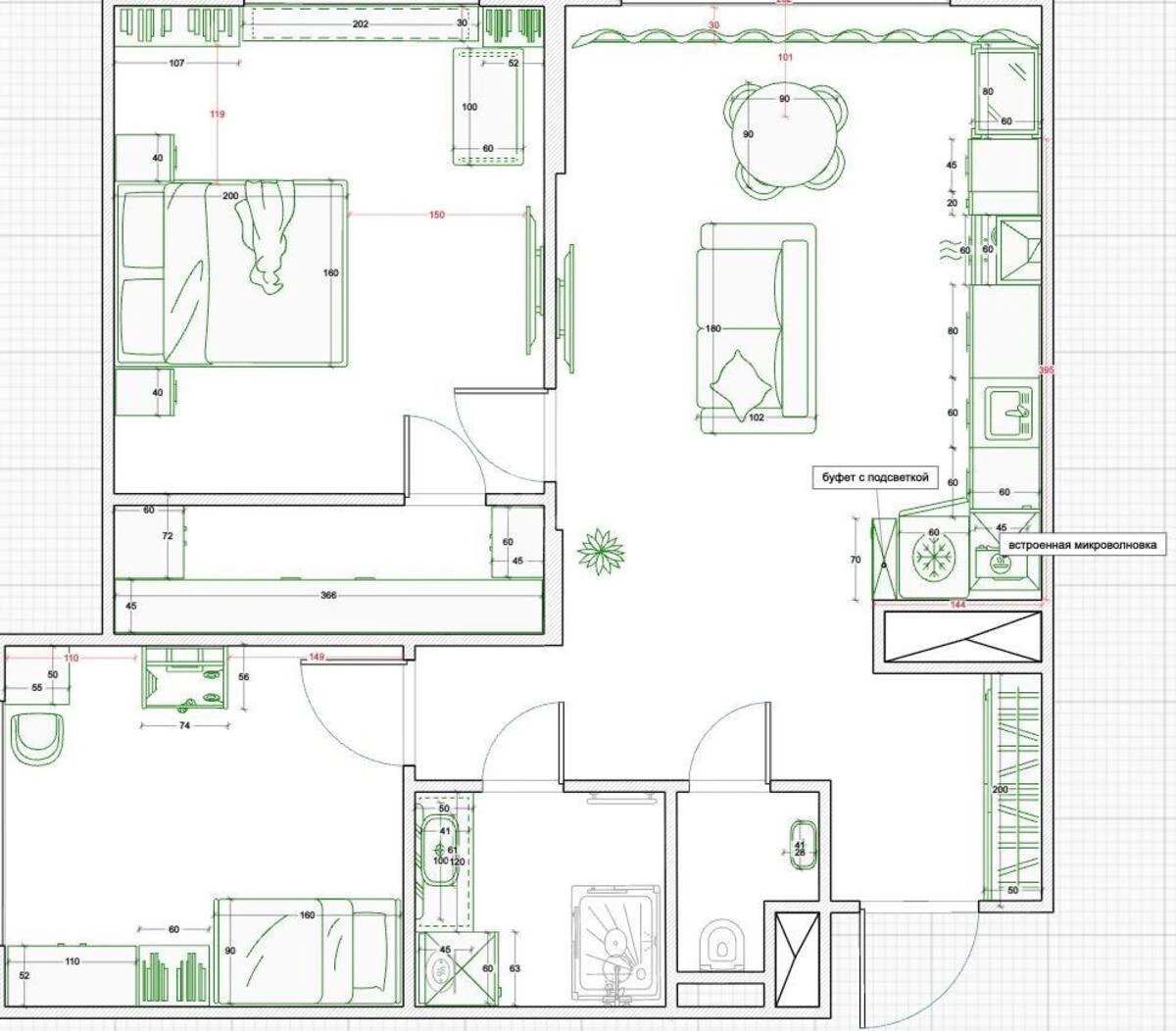 2k apartment vul. Sverstjuka Jevgena 6439615