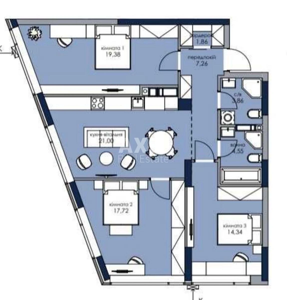 3k apartment vul. Zhmachenka Generala 26648983