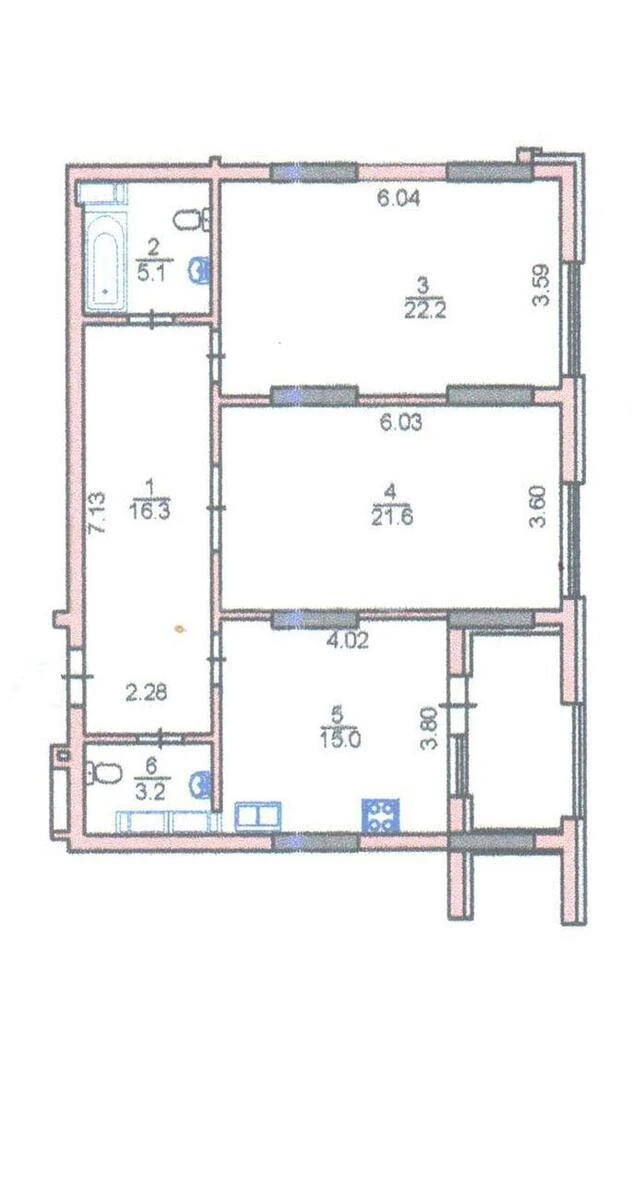 2к квартира ул. Лейпцигская 13661836