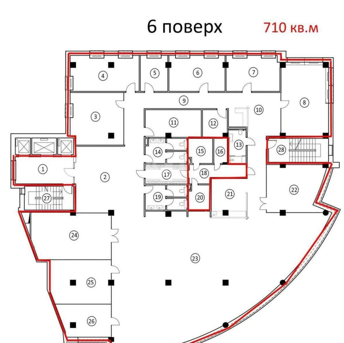 Office vul. Volodymyrs'ka 12, 710m2712398