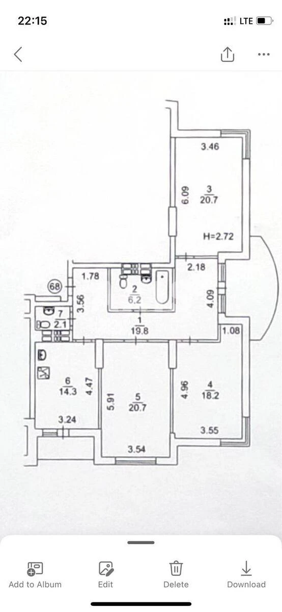 3k apartment vul. Myhajla Maksymovycha three-G685579