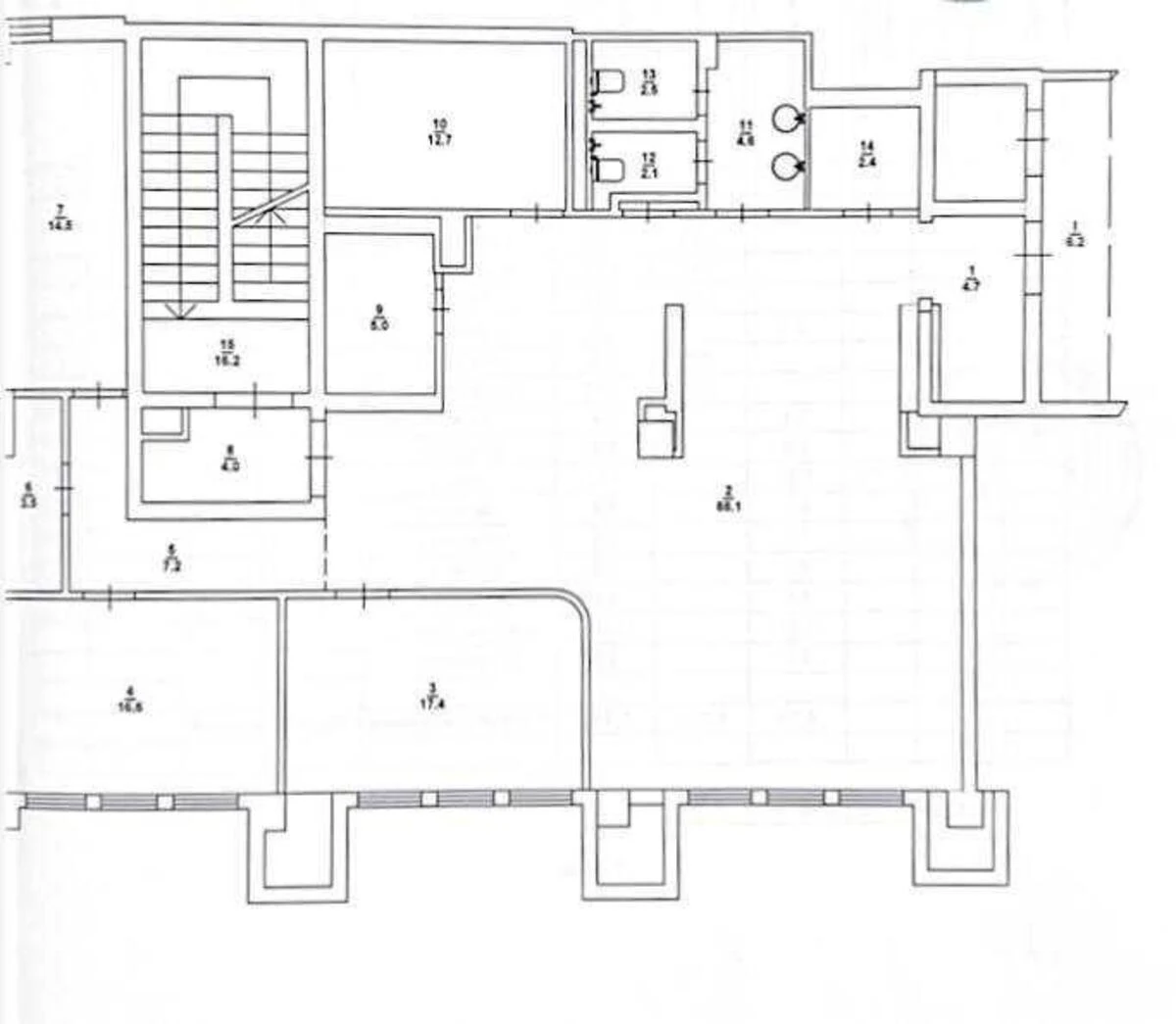 Office vul. Bul'varno-Kudrjavs'ka Fifteen A, 208m25509211