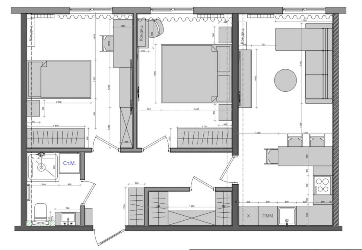2к квартира ул. Михаила Максимовича 246272021