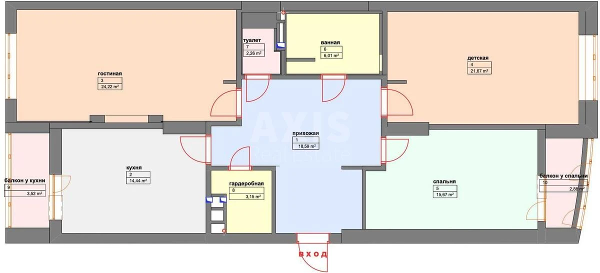 3k apartment vul. Myhajla Maksymovycha 3Г6079815