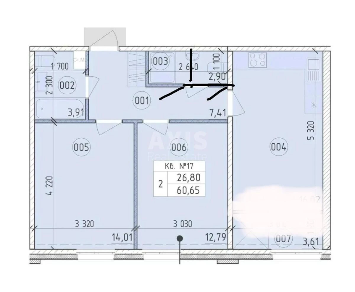 3k apartment vul. Myhajla Maksymovycha 246738416