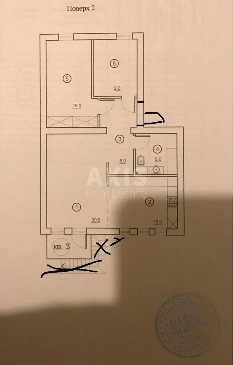 3k apartment vul. Hmel'nyc'kogo Bogdana 9621057