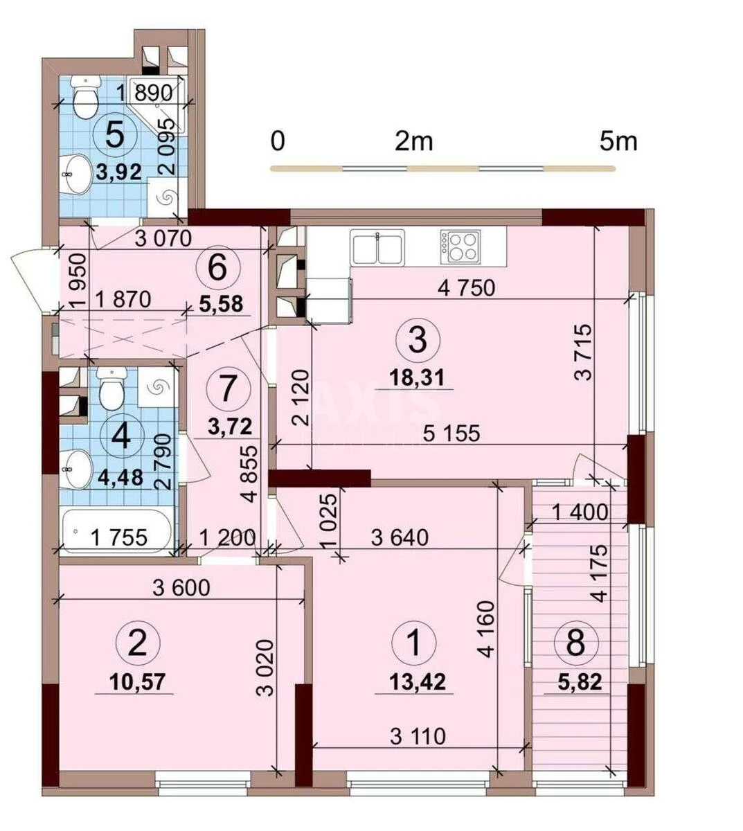 2k apartment vul. Oleksandra Olesja 8/17700704