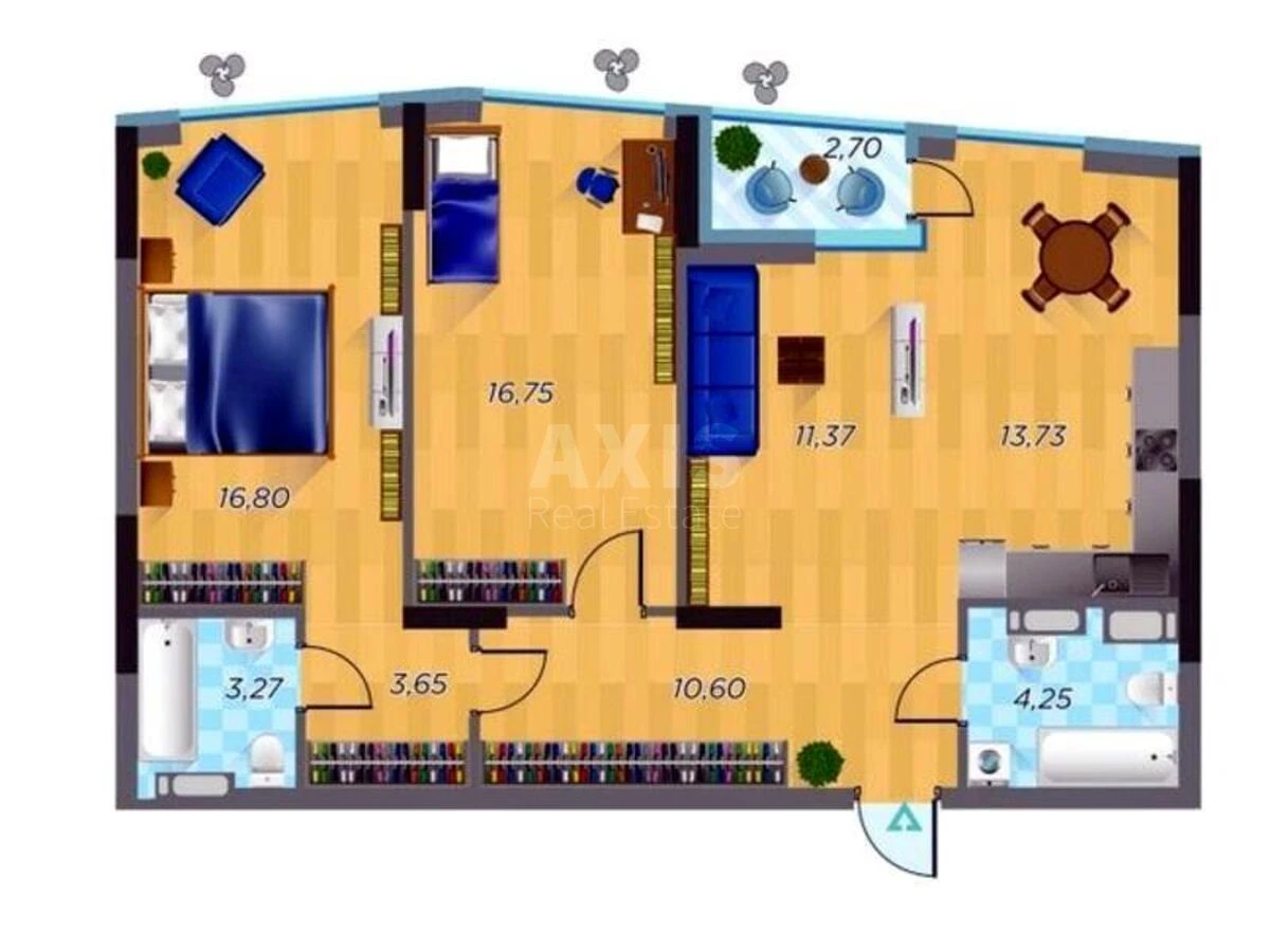 2к квартира ул. Шолуденко 30617611