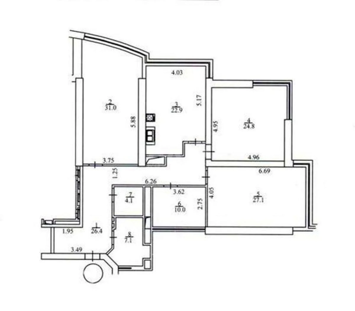 3k apartment uzv. Klovs'kyj 7701926