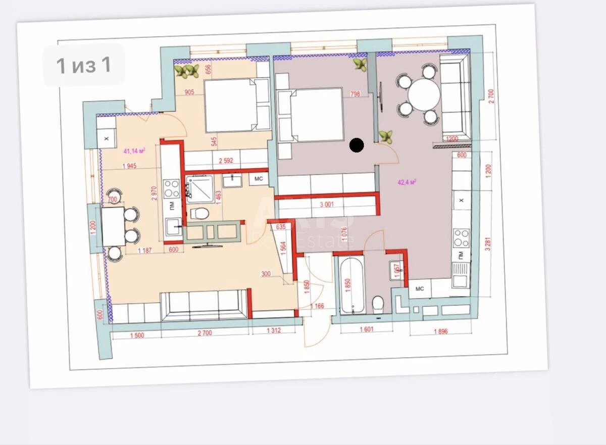 3k apartment nab. Dniprovs'ka 18А6936519