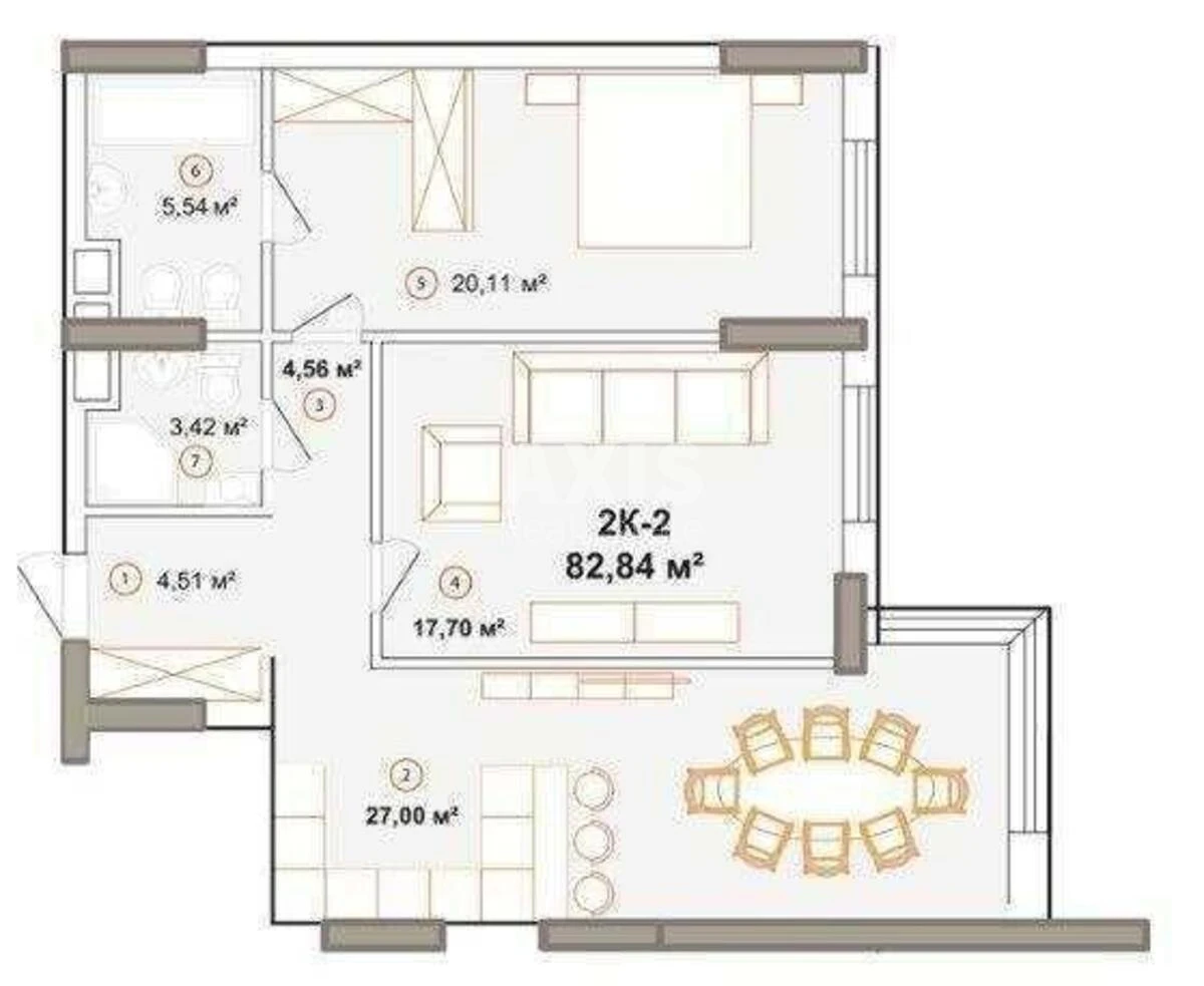 2k apartment vul. Zvirynec'ka 72656420