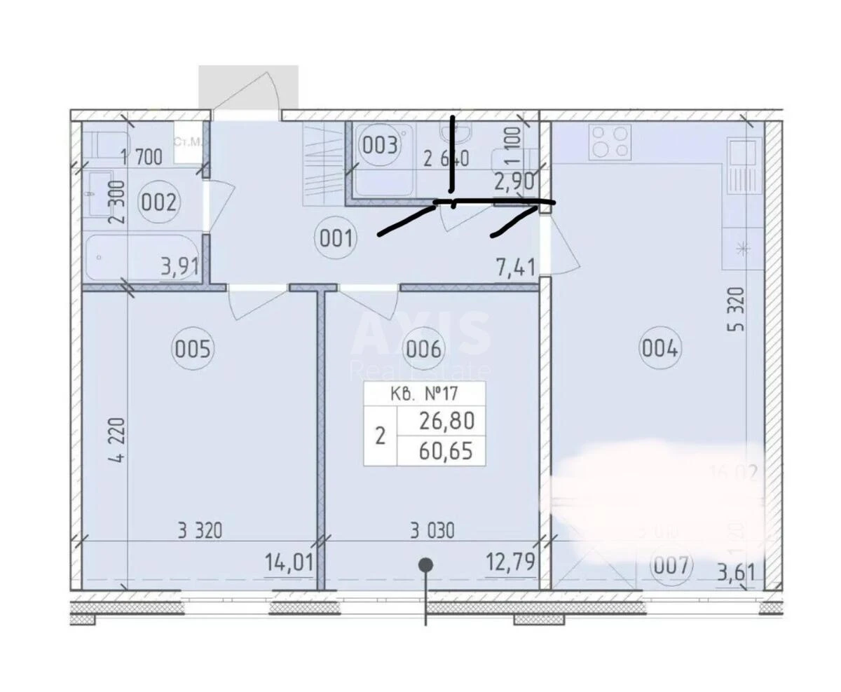 2k apartment vul. Myhajla Maksymovycha 246435014