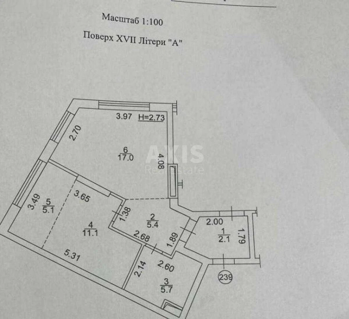 1k apartment nab. Dniprovs'ka 17628055