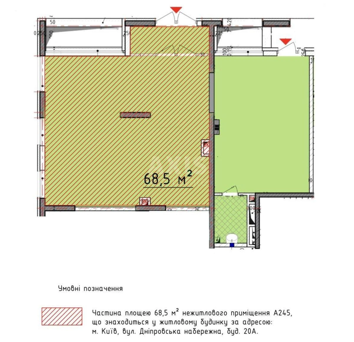 Trade object nab. Dniprovs'ka 20А, 108m2662345