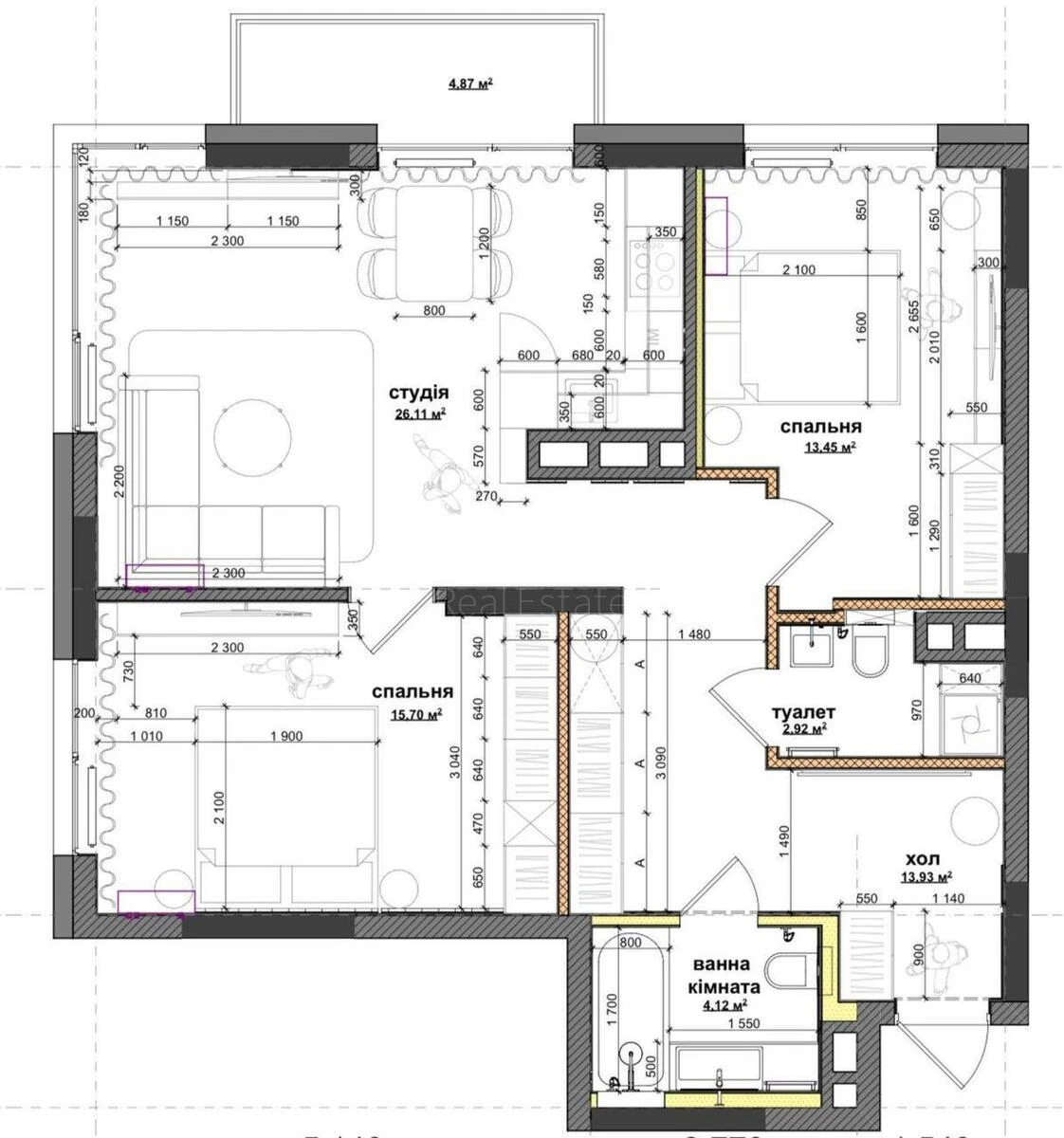 3k apartment vul. Kudri Ivana 1Б621588