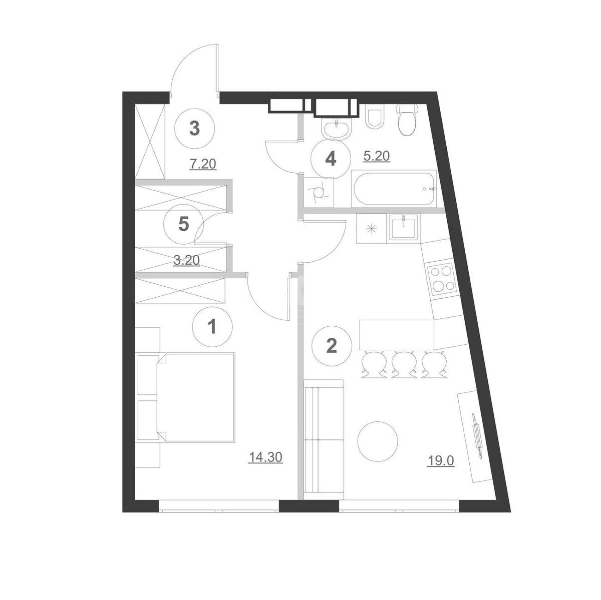 1k apartment vul. Pymonenka Mykoly 21599973