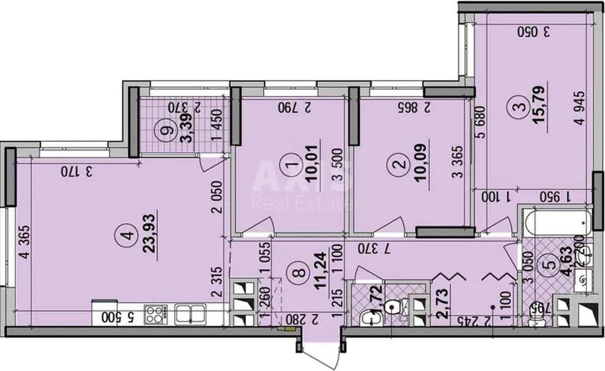 3k apartment nab. Dniprovs'ka 18712581