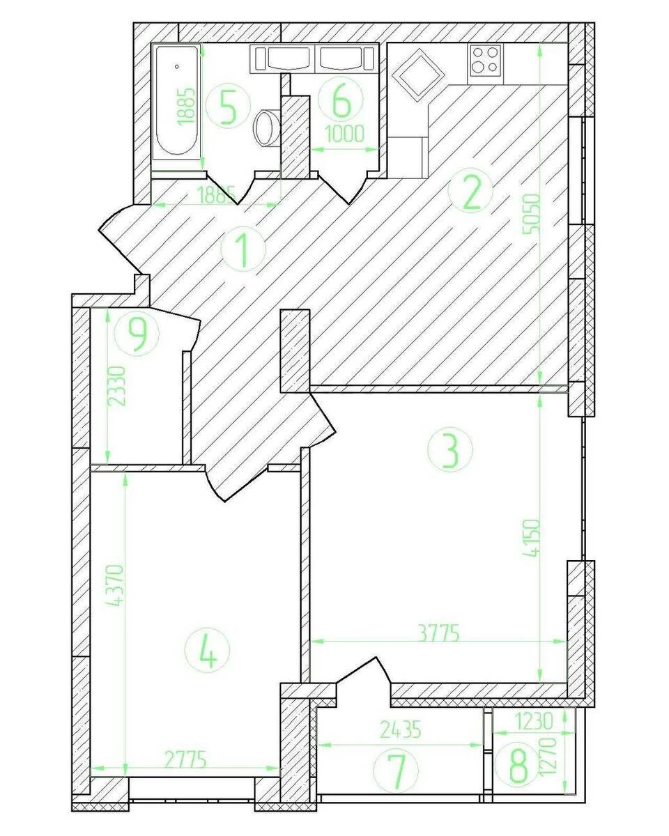 2k apartment vul. Polupanova 16661773