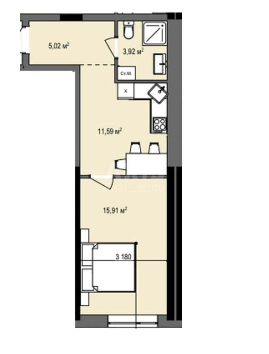 1k apartment vul. Glybochyc'ka 73651591