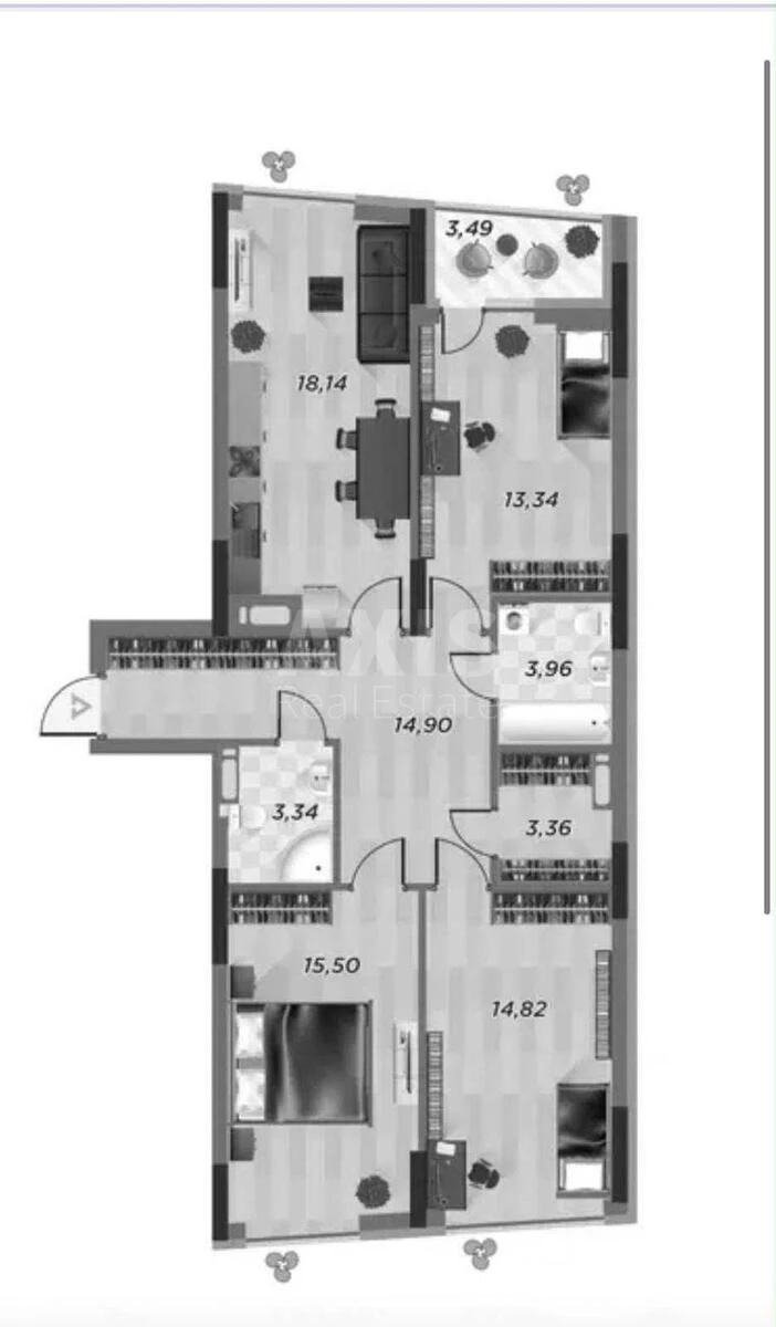 3k apartment vul. Sholudenka 306986414