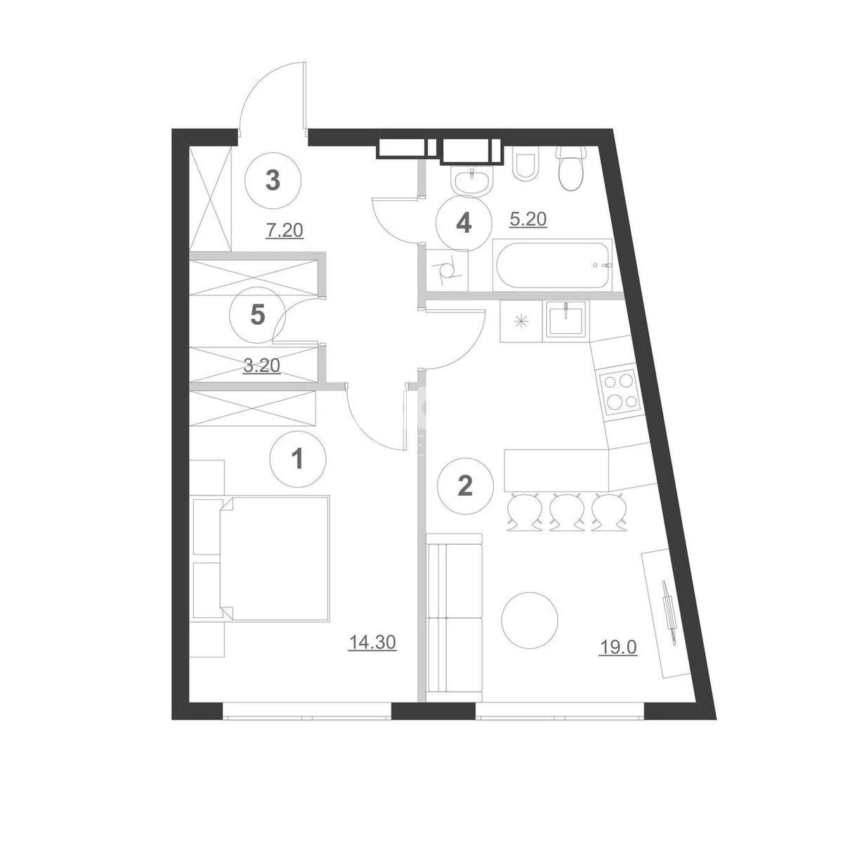 1k apartment vul. Pymonenka Mykoly 21599973