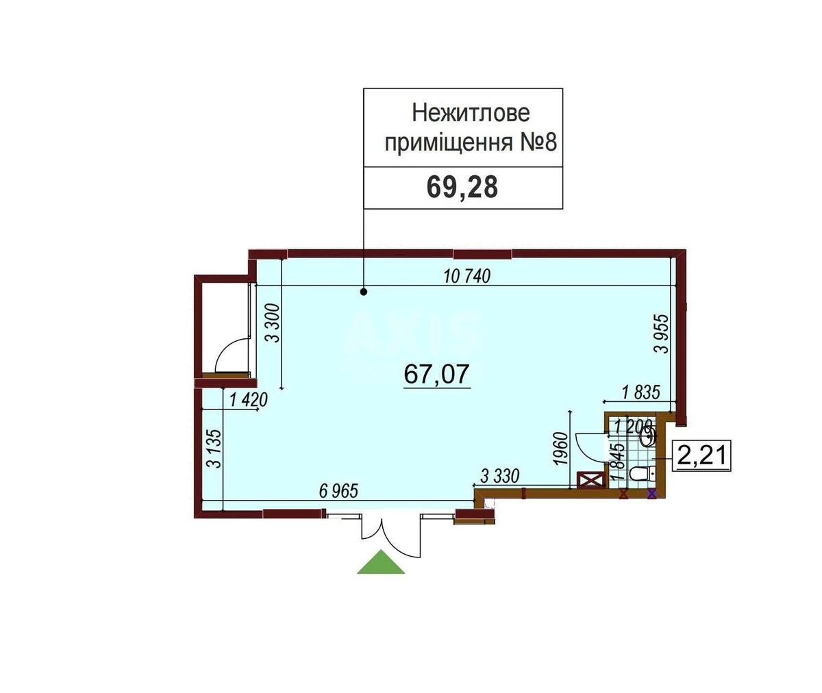 Объект сервиса ул. Александра Олеся 7, 69м2651999