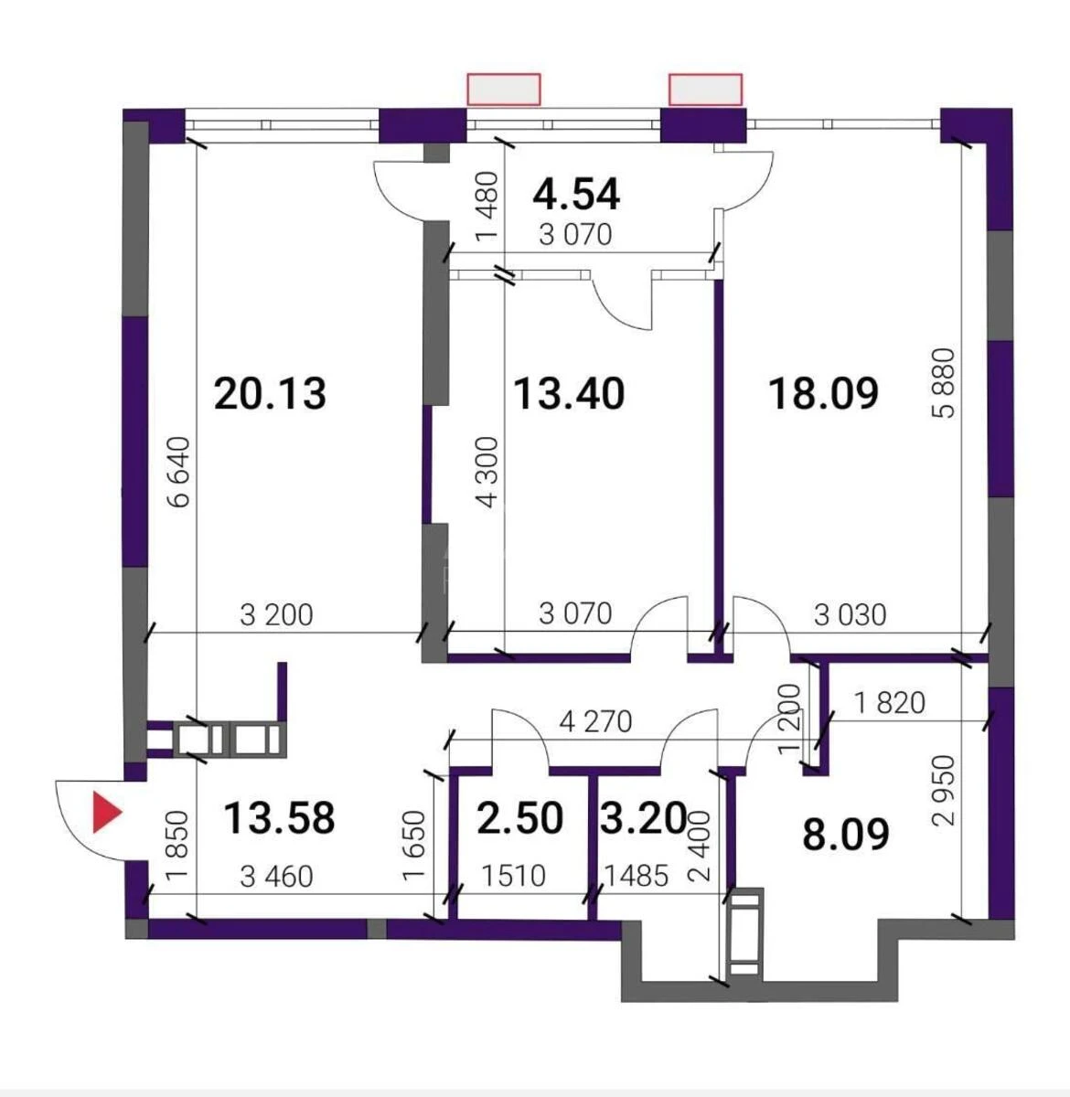 2k apartment nab. Dniprovs'ka 15Ж676213