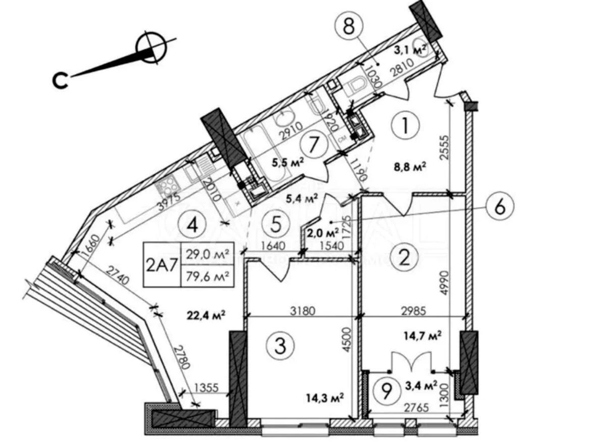 2k apartment pr-t Berestejskij 11, корп. 26684618