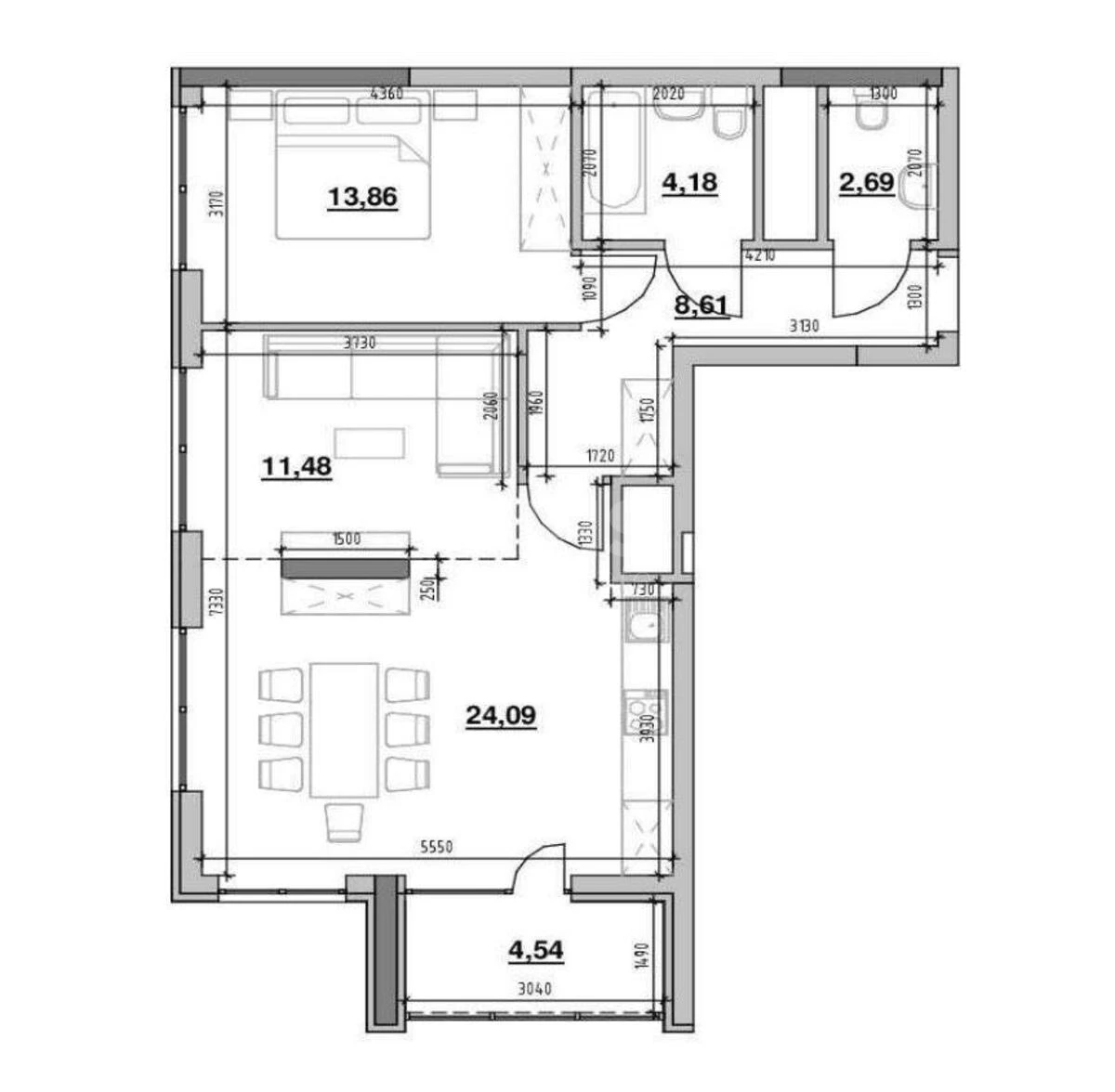 2k apartment shose Zaliznychne 45А6628812