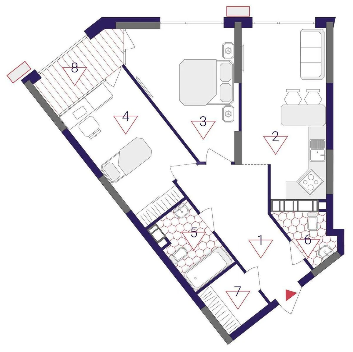 2k apartment nab. Dniprovs'ka 15А699479