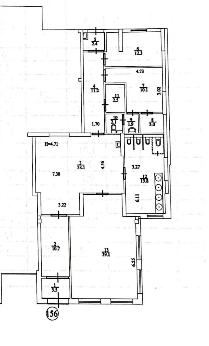 Office vul. Bul'varno-Kudrjavs'ka 15А, 156m2593230