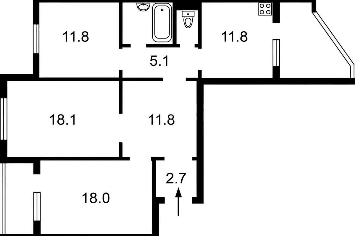 3к квартира пр-т Григоренко Петра 56563514