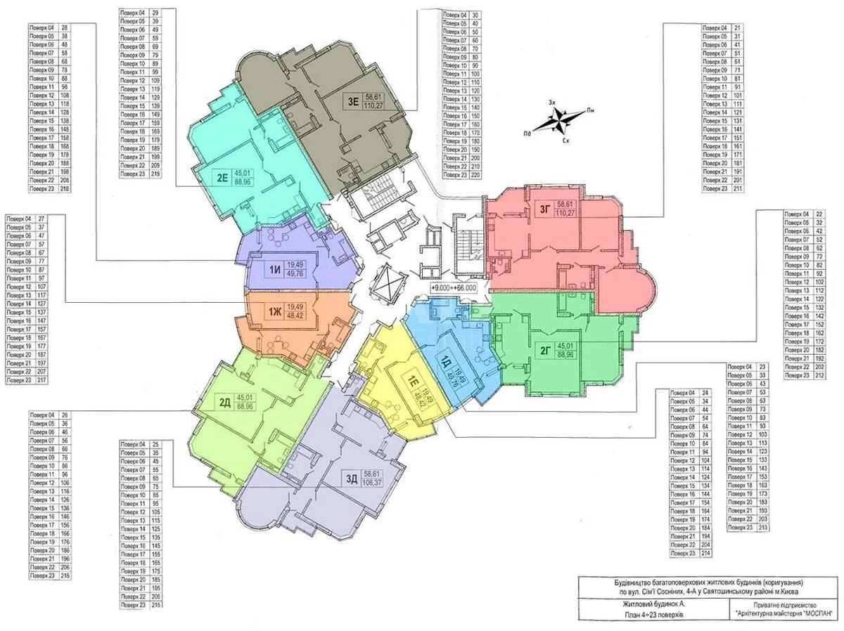 1k apartment vul. Sosninyh Sim'i' 4А677538