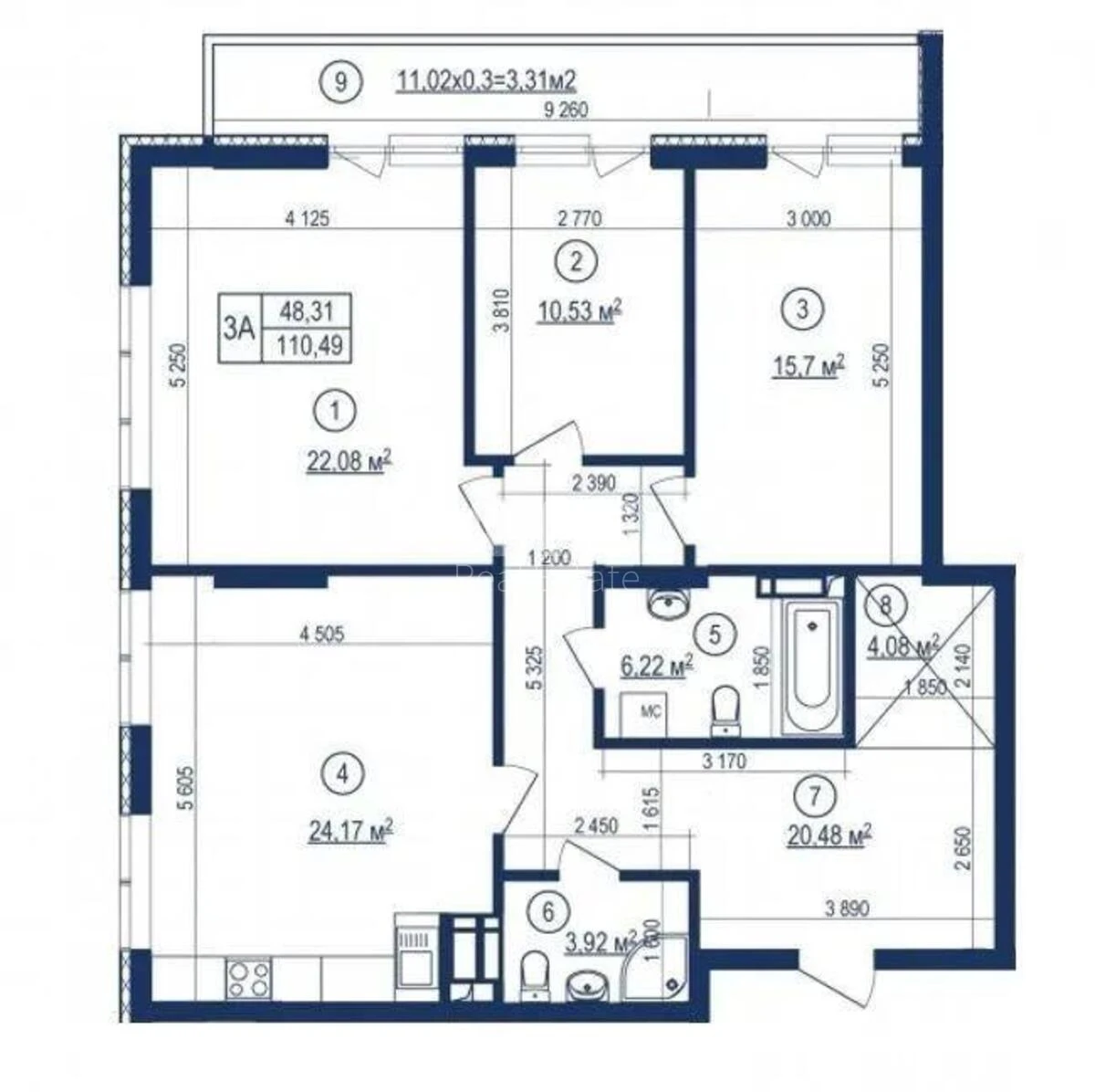 3k apartment vul. Antonovycha 109611169