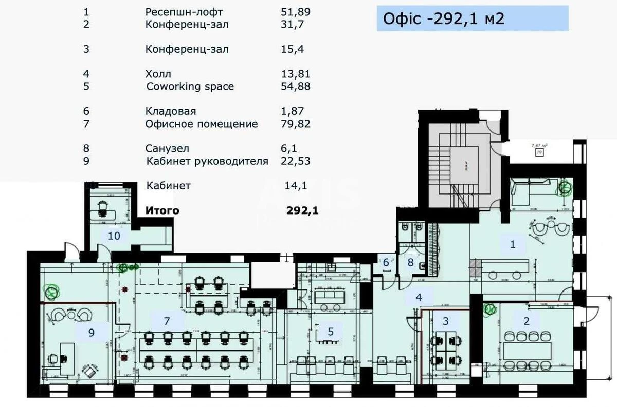 Office bul. Shevchenka Tarasa 48Б, 292m27185313