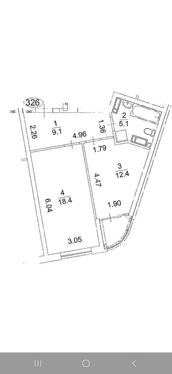 1k apartment nab. Dniprovs'ka 17В670870