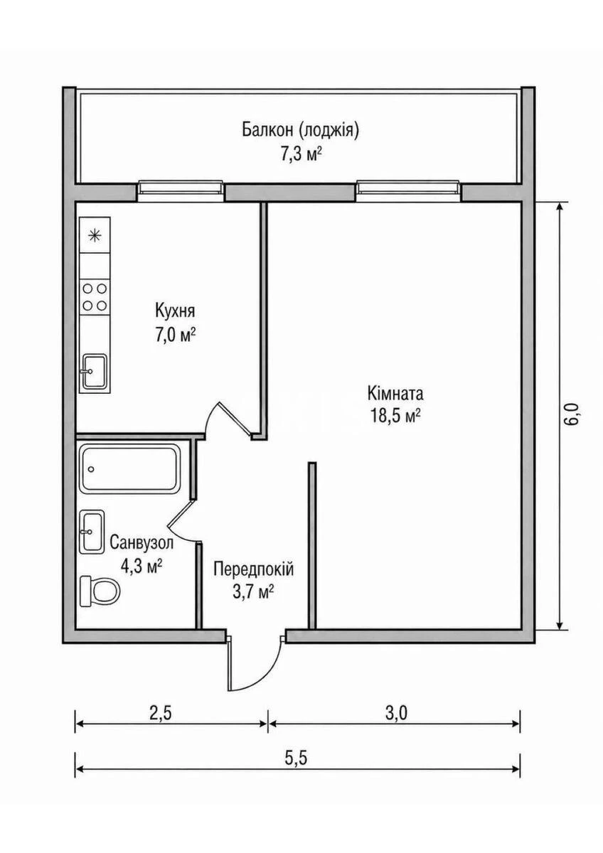 1k apartment uzv. Klovs'kyj 20688716