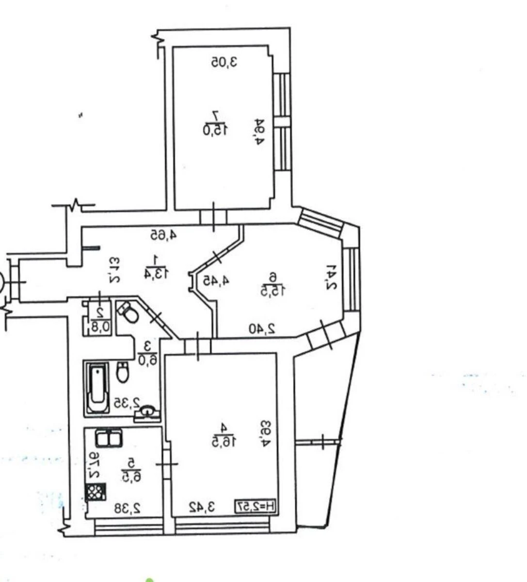 3к квартира пер. Виноградный 1/115803412