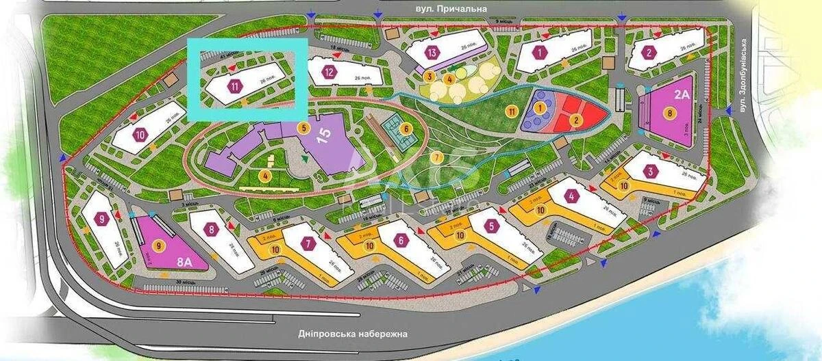 3k apartment nab. Dniprovs'ka 15606302