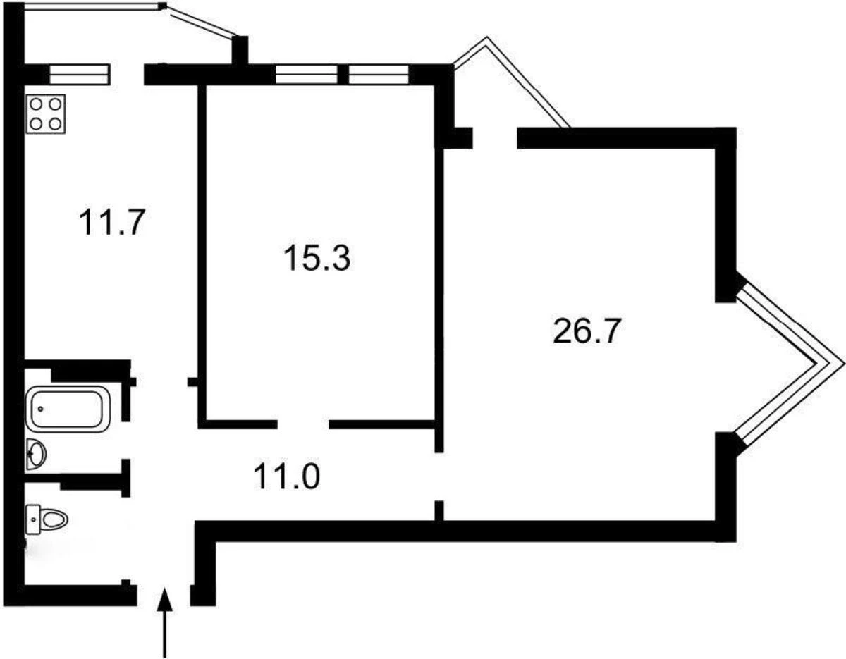 2k apartment vul. Mil'chakova Oleksandra 66565516