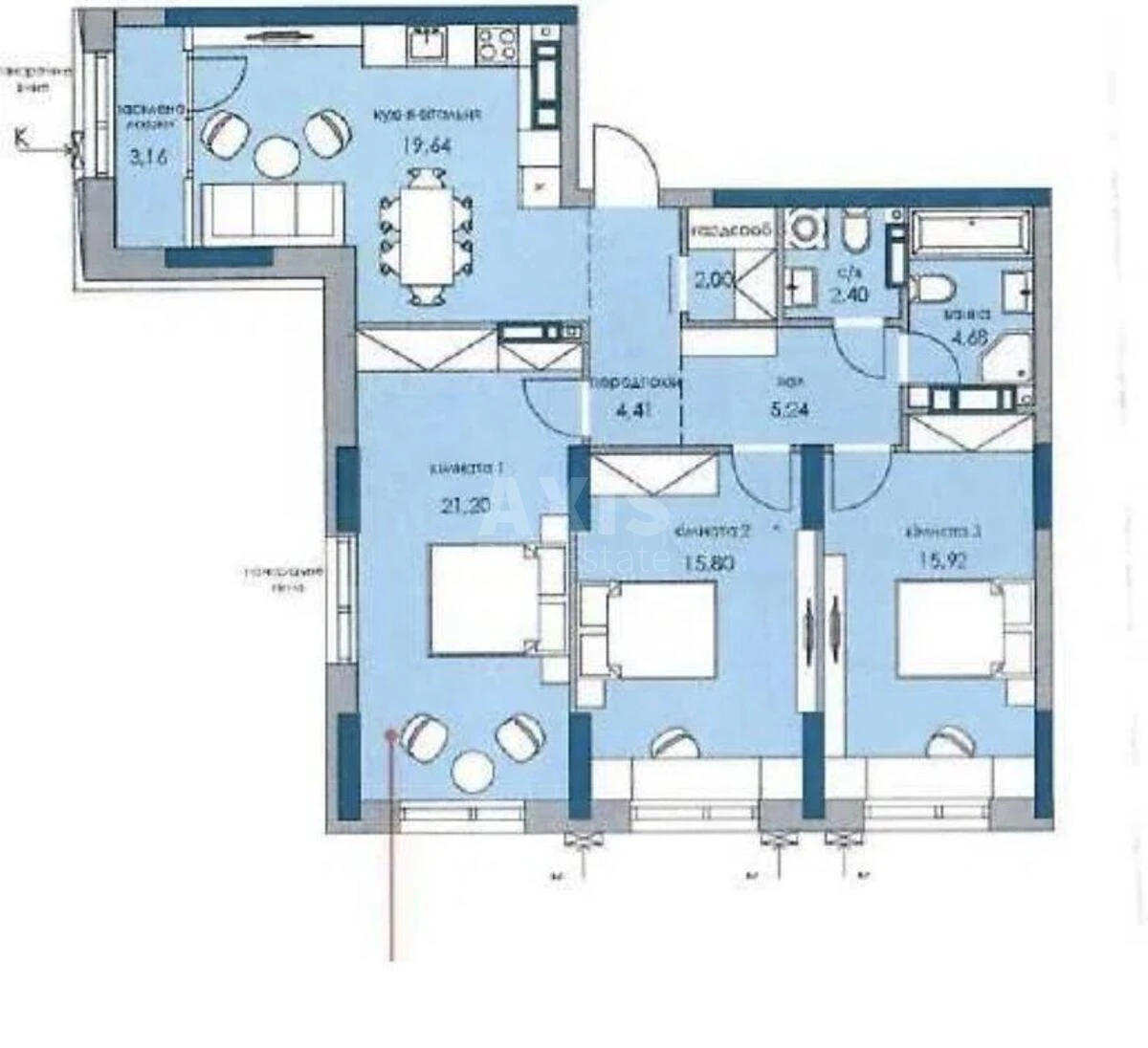 3k apartment vul. Zhmachenka Generala 22641663