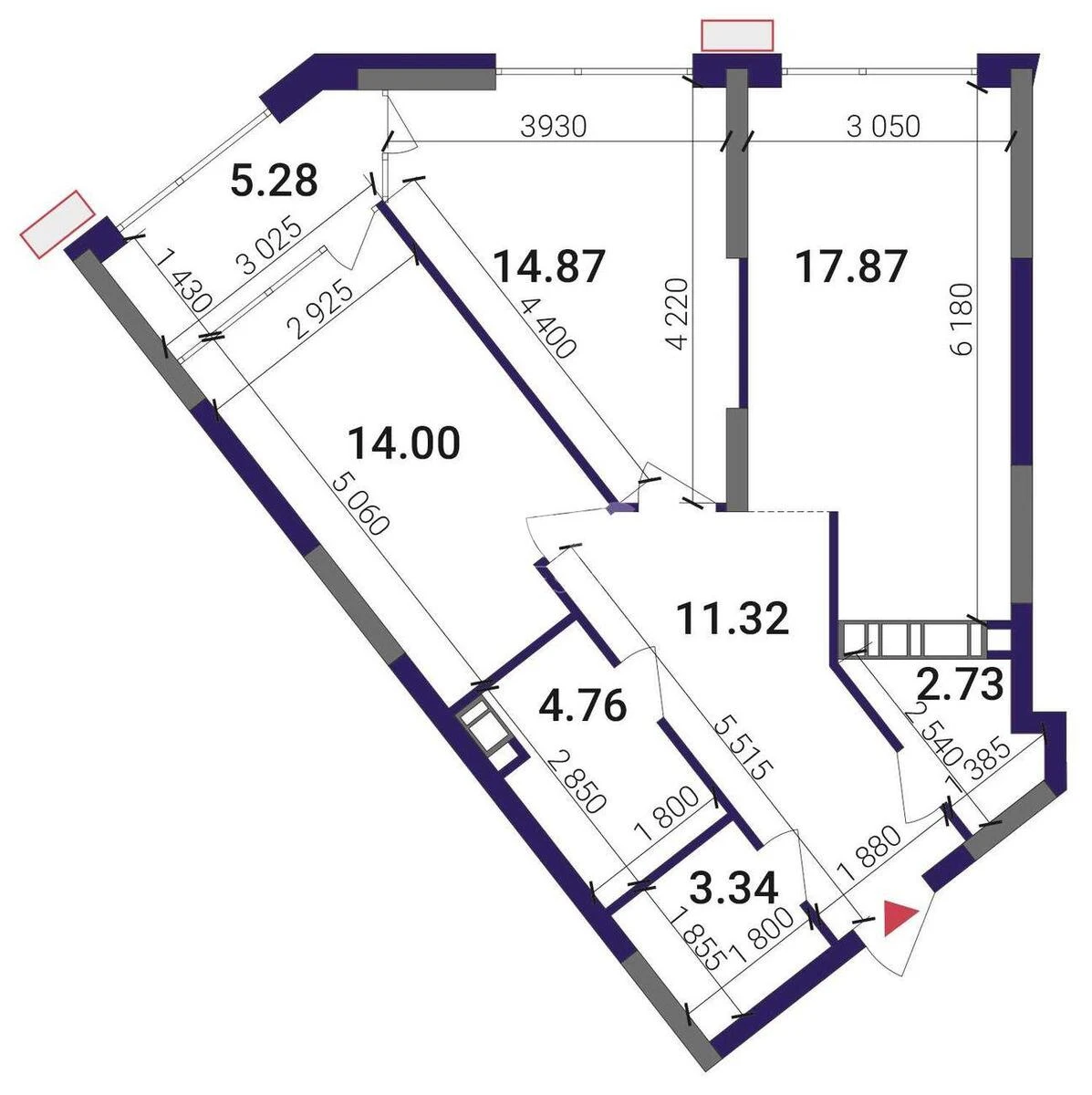 3k apartment nab. Dniprovs'ka 15611587